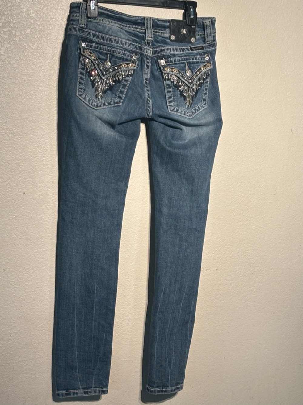Women’s Miss Me Jeans Size 28 Skinny Inseam 32 Jw5617S Rhinestone Embellished - Picture 2 of 9